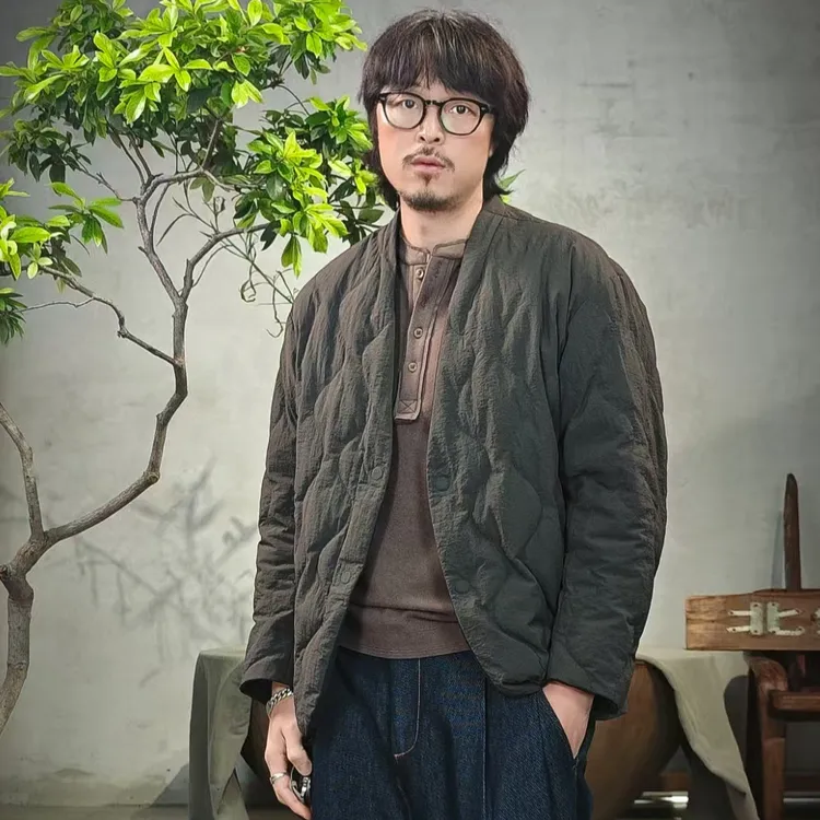 北纬三十度秋冬男士轻薄无领两面穿羽绒服保暖新中式禅意风