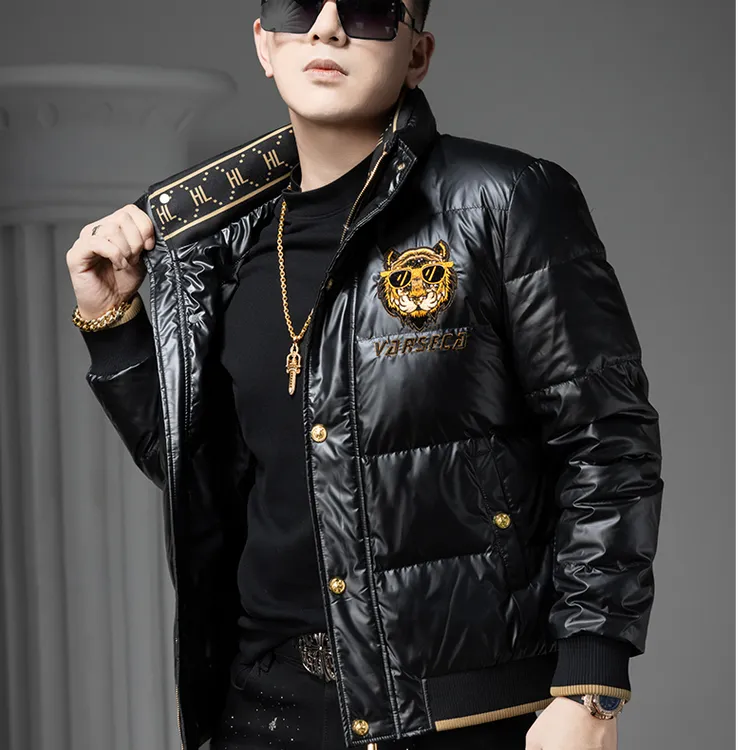 YIDUDAN欧货冬季新款高端虎头刺绣羽绒服男士保暖服潮牌立领外套