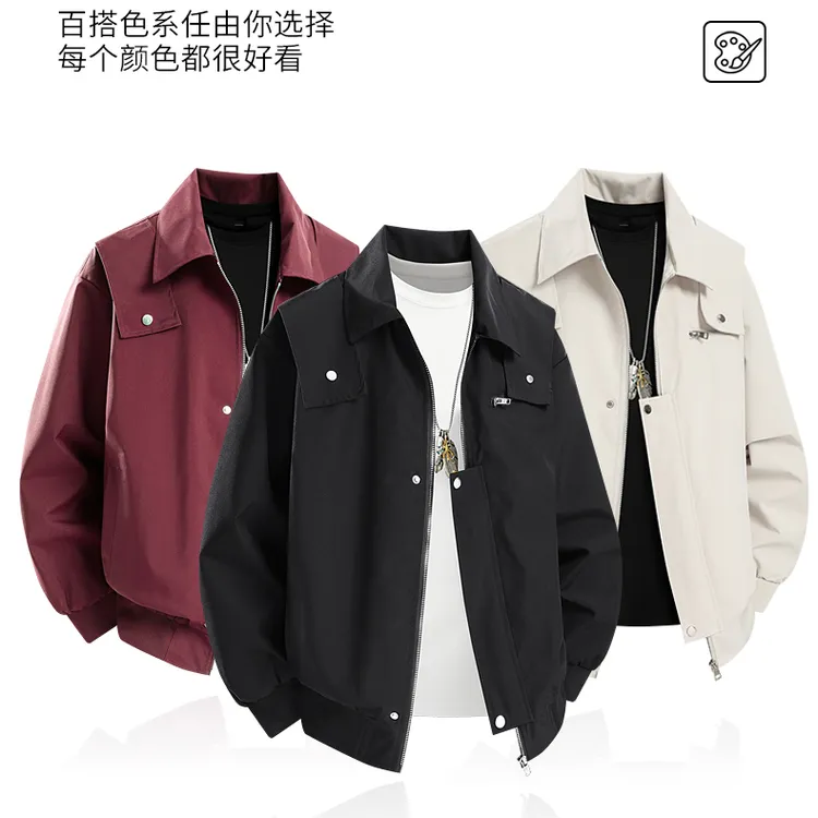 啄木鸟飞行夹克男装春秋款宽松翻领美式工装痞帅慵懒风男装