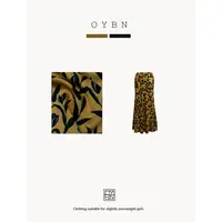 OYBN【郁金香】微胖大码复古花朵印花宽松显瘦中长款半身裙子