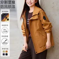 【科技复膜廓形冲锋衣】MsShe大码女装2025秋冬连帽J~C2509040