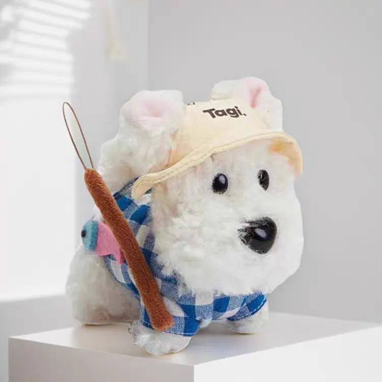 tagi小狗挂件戴帽钓鱼哈哈时尚学生百搭包包电脑包搭配韩系ins