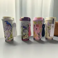 百鸟图双饮咖啡杯保温杯双饮口直身杯