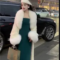活动画报夫人原创自制大气款温柔毛毛外套超大青果领毛加袖毛合集