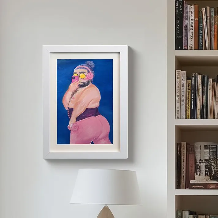 《乐绘人物》摆件画个性艺术品中古风美式原木风客厅装饰画壁画