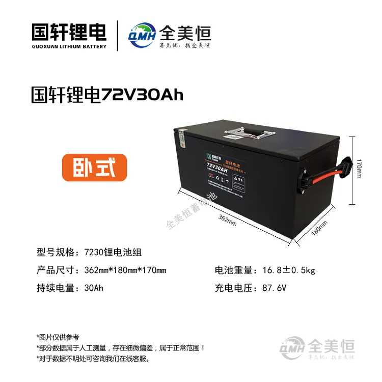国轩锂电磷酸铁锂电池 电动车锂电池60V72V30A