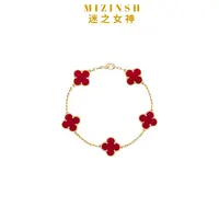 【MIZINSH迷之女神】红色四叶草五花手链