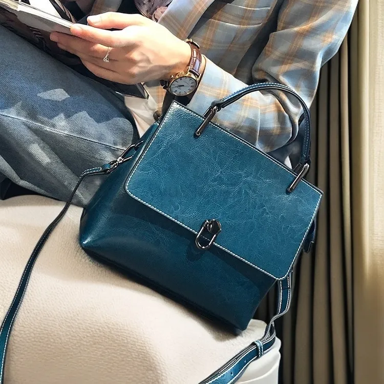 纯色欧美复古单肩包时尚休闲贝壳包洋气质简约女士潮流手提包