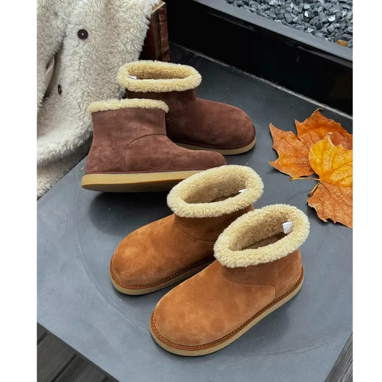 莹莹家/W.THE.ONE欧货女鞋时尚百搭平底羊毛保暖雪地靴短靴