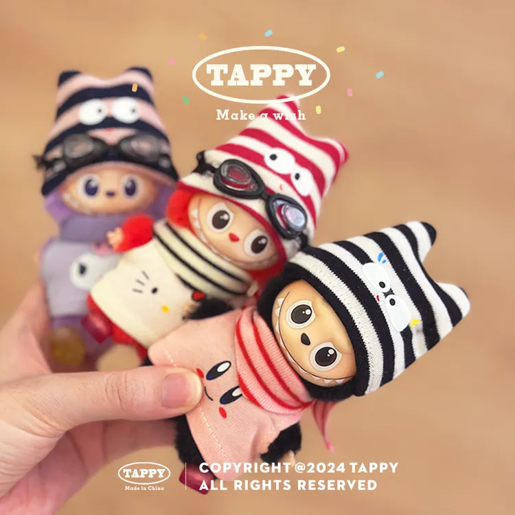 挞皮Tappy可爱大萌眼针织帽4.0Labubu四代mini拉布布可穿小帽子