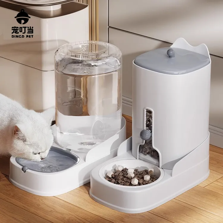 猫碗猫食盆猫咪自动喂食饮水器宠物陶瓷碗防打翻狗食盆喝水一体碗