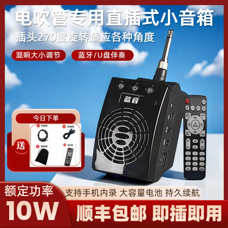 蓝音Q8电吹管直插小音箱扩音器圣锐罗兰华魅雅佳妙品通用蓝牙内录