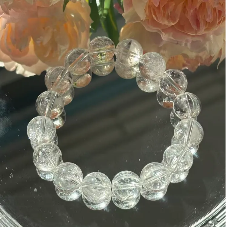 天然白幽灵水晶时尚小众潮流手串