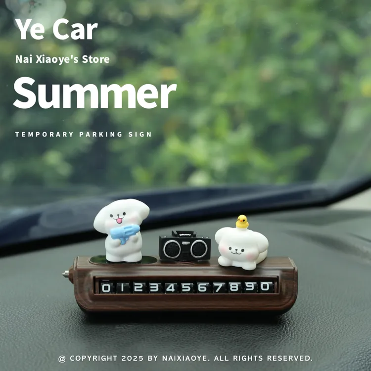 2025年卡通临时停车号码牌可破窗滚轮式可隐藏女士专用挪车号码牌