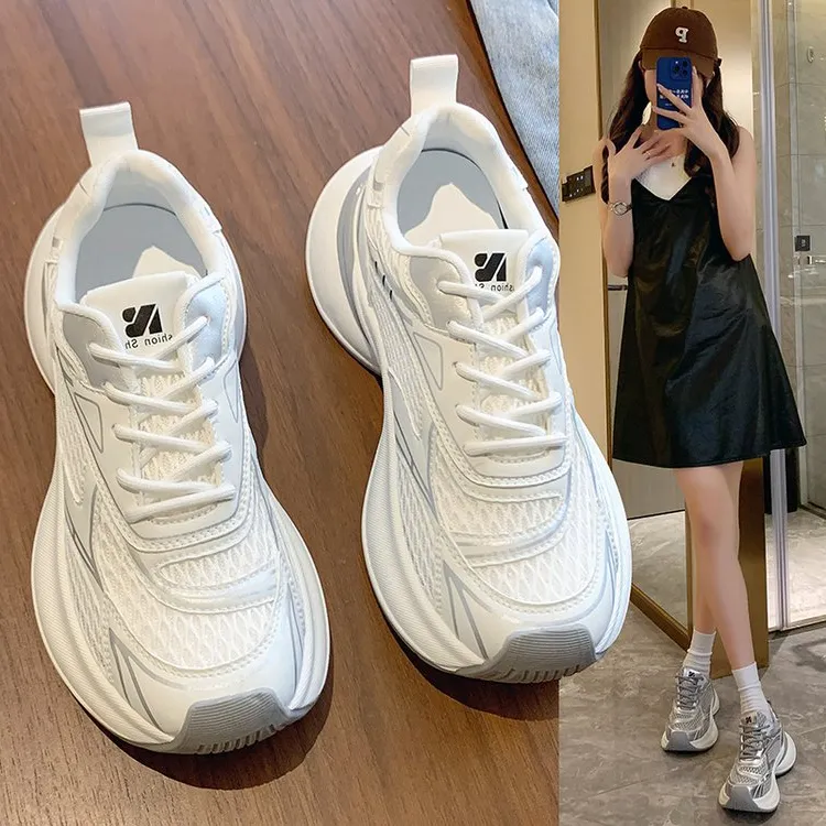 老爹鞋女2025春夏季新款厚底增高网面透气百搭轻便超火运动休闲鞋