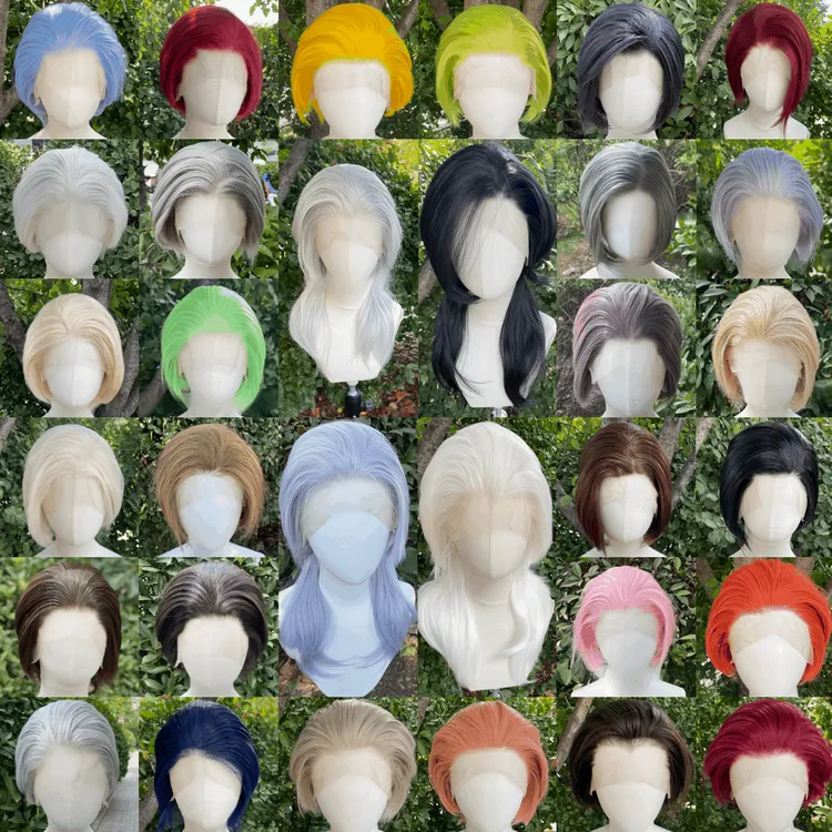 赛美手钩手勾蕾丝假发13*4万用秦彻吴邪黎深夏鸣星cos狼尾鱼鲻头