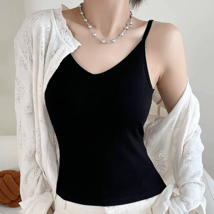 吊带背心女2025新款显瘦美背聚拢无钢圈收副乳防下垂乳胶杯垫吊带