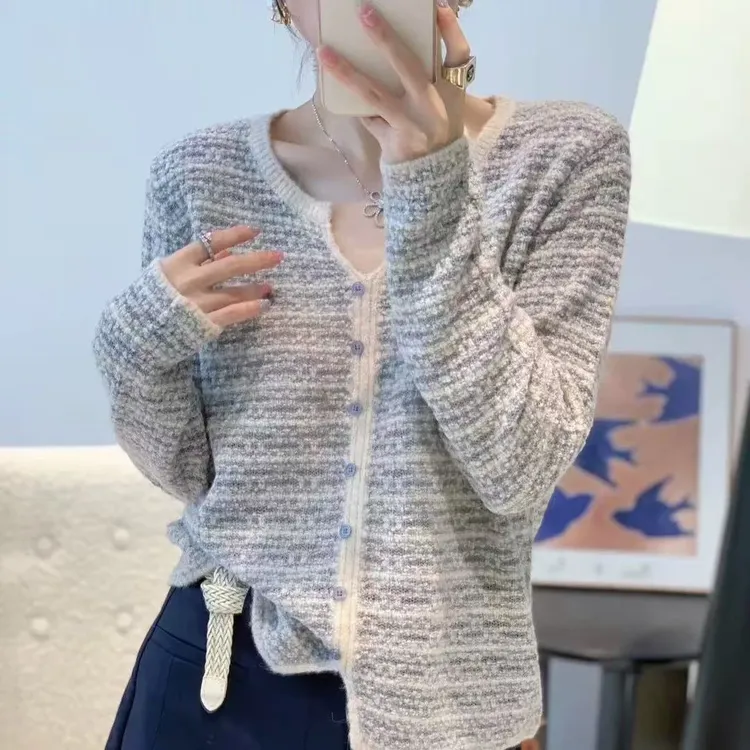 秋冬极简风厚款纯色气质通勤韩系百搭针织衫1313