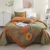 秋日暖阳-新款2025轻奢复古高端轻奢亲肤棉双层纱四件套（纽扣）