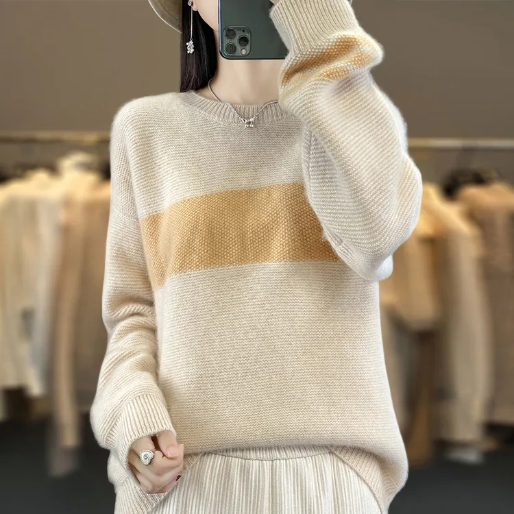 100纯羊毛衫微胖mm秋冬大码女士毛衣内搭可外穿高级感针织打底衫