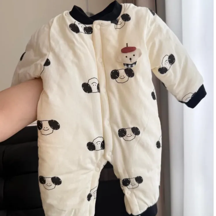 婴儿连体衣秋冬季宝宝冬季棉服夹棉保暖爬爬服新生儿纯棉百搭哈衣