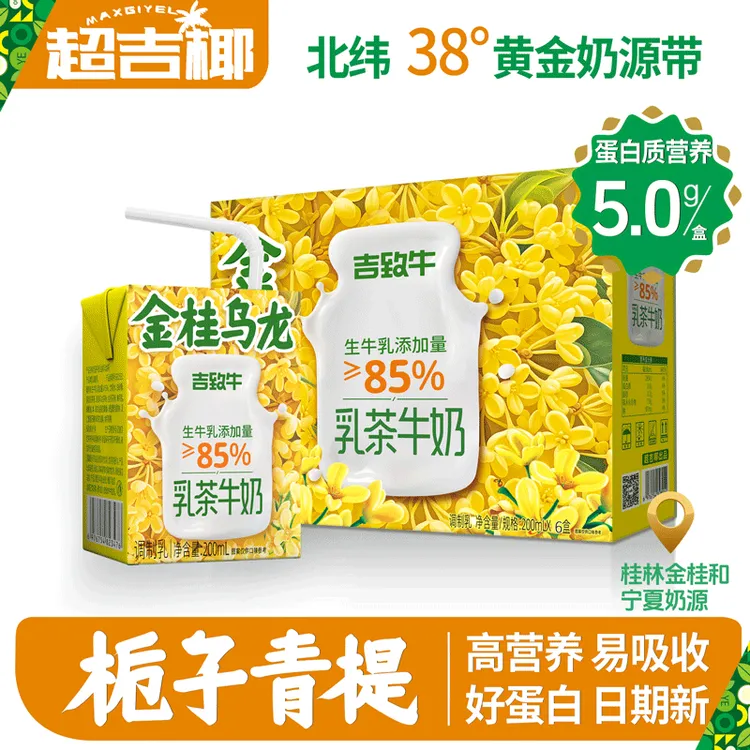新产超吉椰金桂乌龙牛奶生牛乳儿童早餐奶山野栀子牛奶200ml