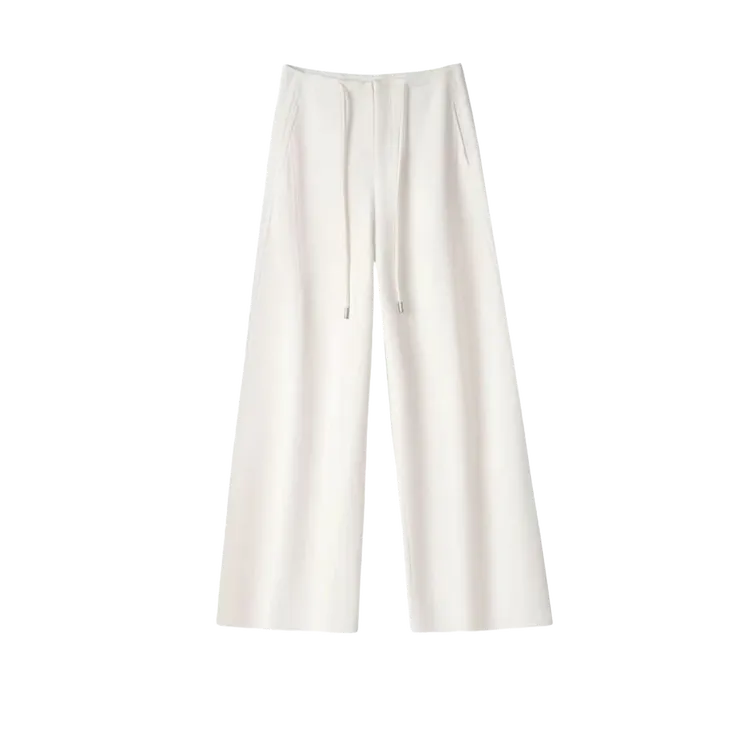 【蚕丝+羊毛】2025秋冬羊毛时尚百搭宽松直筒阔腿裤松紧抽绳2582