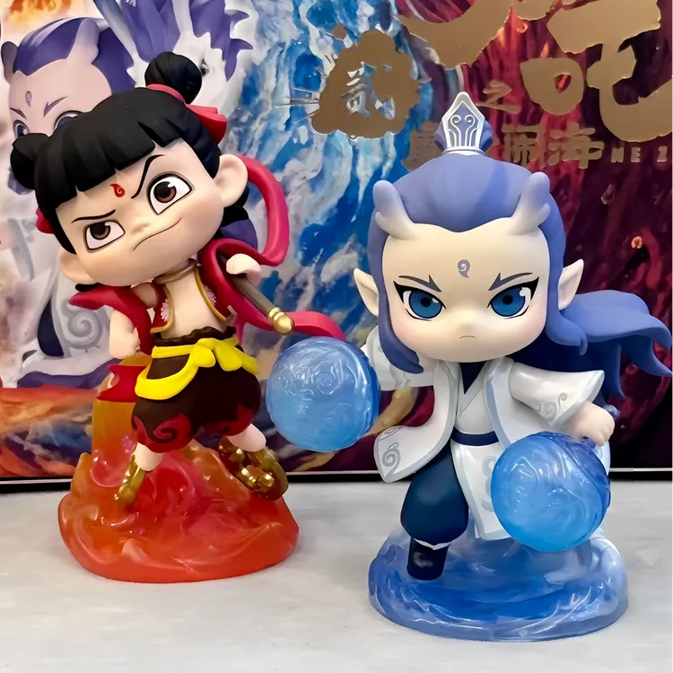 泡泡哪吒之魔童闹海天生羁绊系列潮玩模型哪吒敖丙敖丙玩具手办
