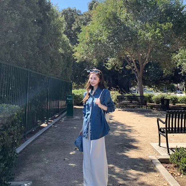 阔腿裤女白色裤子2025春夏季新款高腰显瘦直筒宽松垂坠感拖地裤子