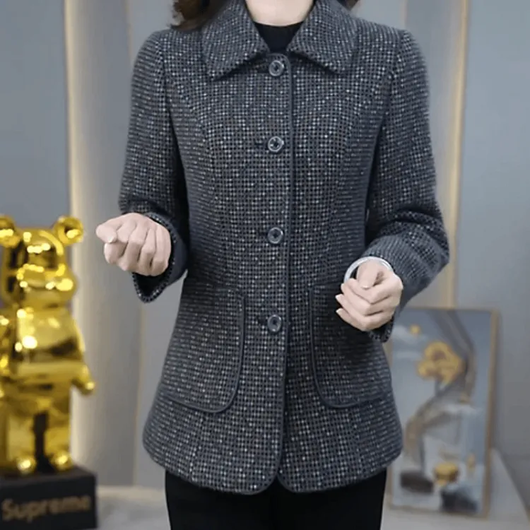 C147【外套】2025冬季新款时尚加厚保暖修身显瘦减龄休闲西装外套