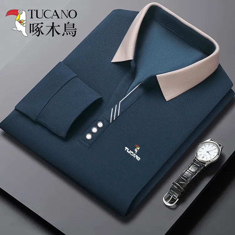 TUCANO/啄木鳥春夏季薄款男士长袖POLO衫中青年高档商务休闲翻领