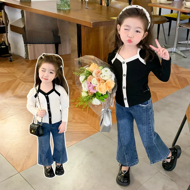 25秋季女童小香风德绒打底衫新款秋款韩版长袖T恤女宝宝针织上衣