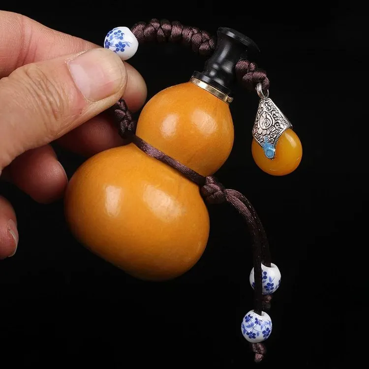 【老师推荐】自然生长开盖葫芦挂饰手工包浆小葫芦挂件家居把玩件