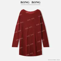 溶溶S【绯色暮云】RONGRONG 桑蚕丝羊绒绵羊毛一字领毛衣HL25RR0060
