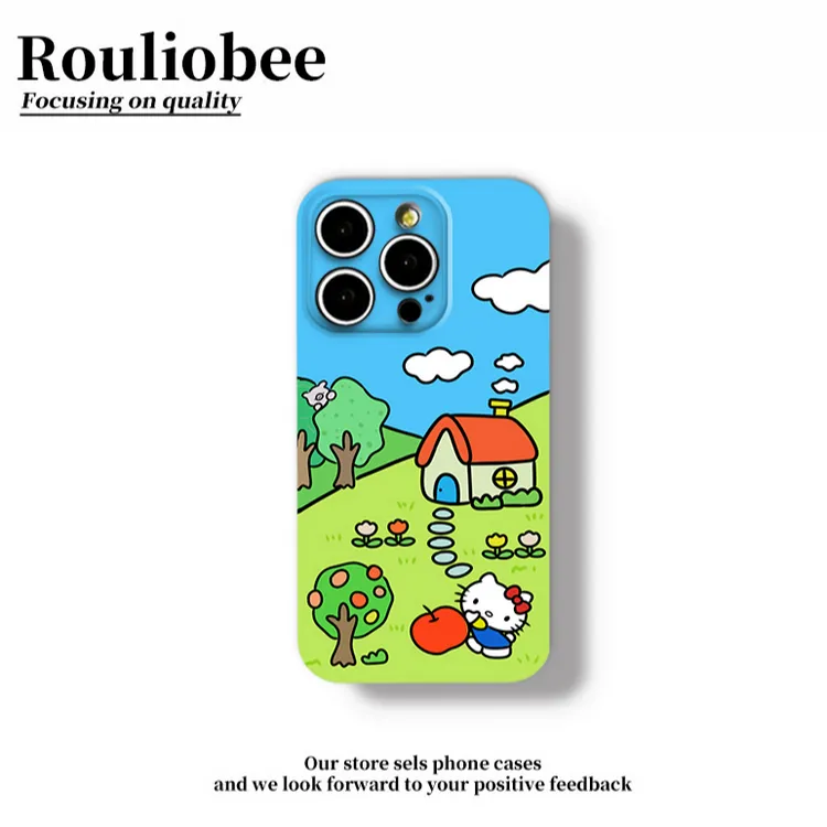 油画小屋子Kitty适用苹果16pro手机壳iPhone15华为vivo小米12oppo