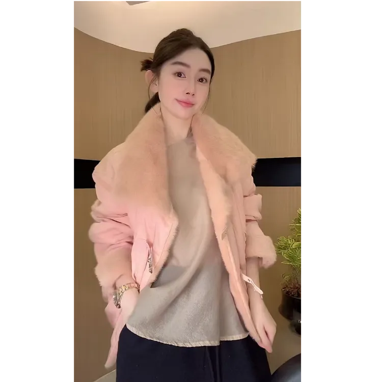 ZHUIMU.【兰亭雅集】新中式国风翻领水貂毛百搭鹅绒羽绒服ZM1615