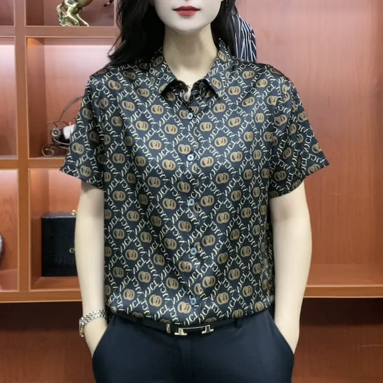 2025男士轻奢桑蚕丝衬衫新款夏季休闲时尚男装真丝短袖衬衣修身