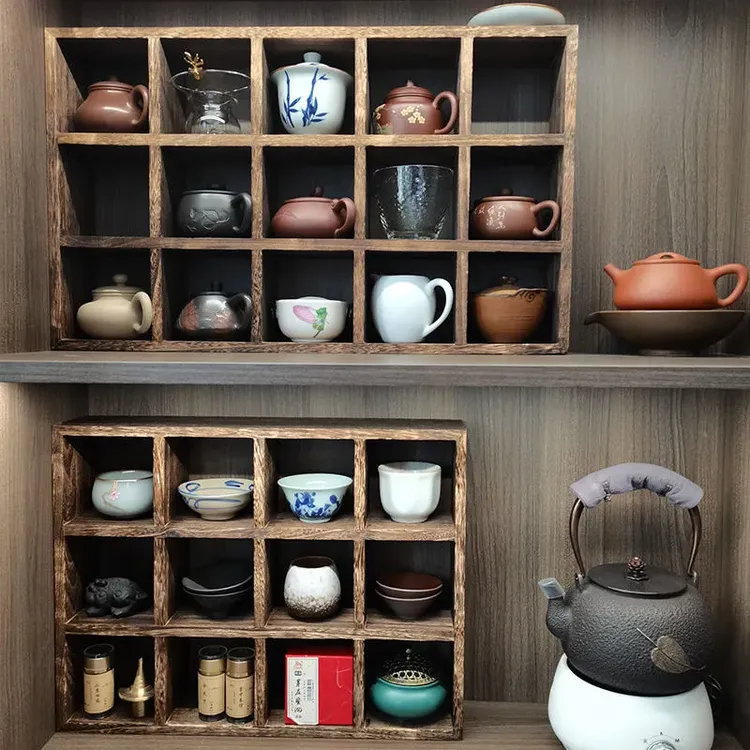 手办收纳格子架上墙实木多宝阁架子主卧室展示架收纳架墙上置物架