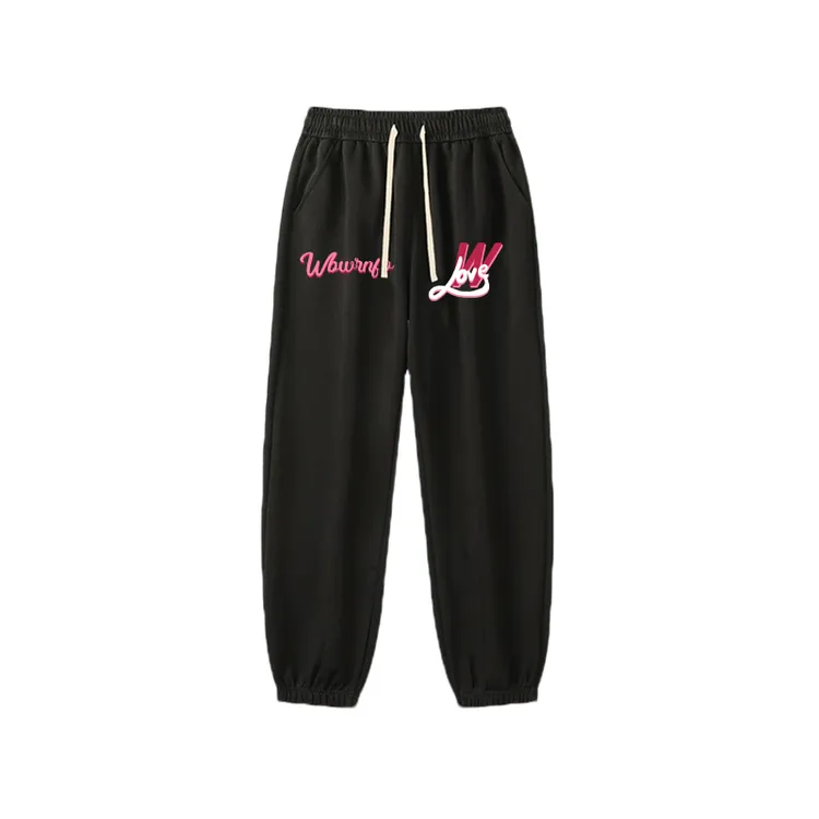 特大码300斤美式设计感字母印花抽绳束脚男秋季潮牌宽松休闲直筒