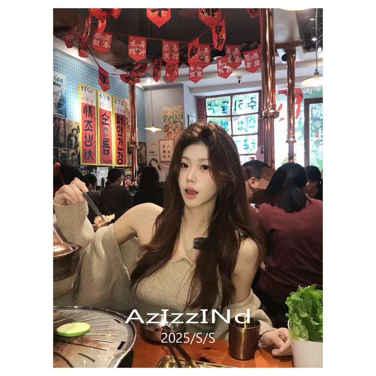 AzIzzINd美美/韩单/秋季针织毛衣两件套巨美