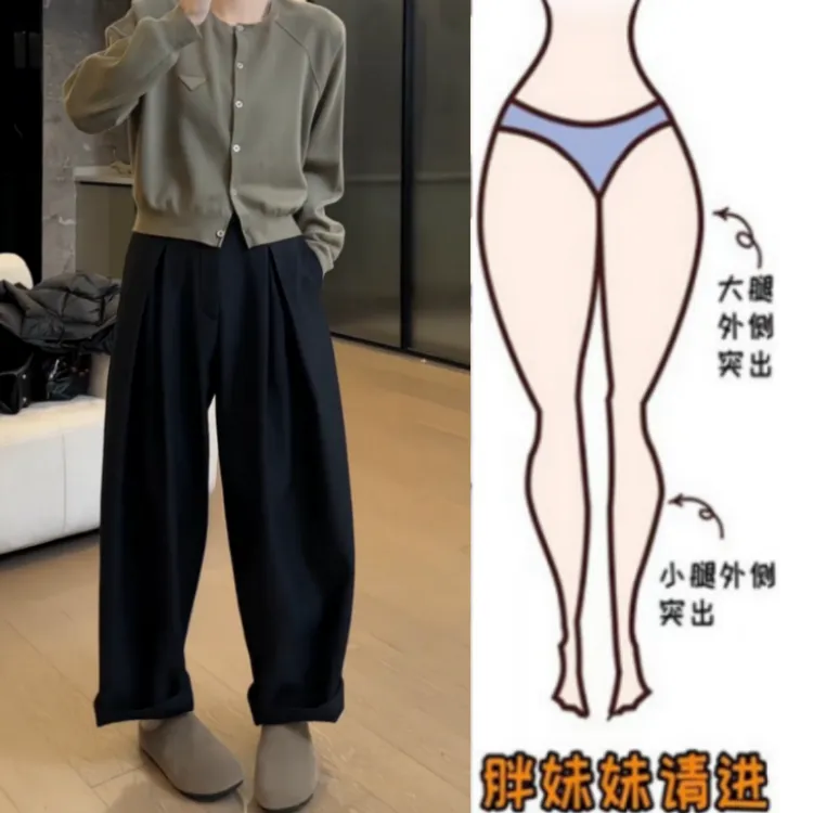 2025女装秋季新款西装裤梨形身材小个子高腰显瘦时尚的百搭休闲裤