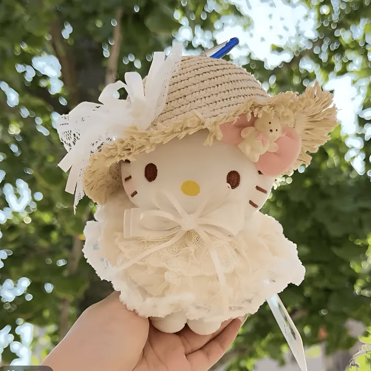正版HelloKitty纯白花嫁kt挂件三丽鸥毛绒包挂玩偶送朋友生日礼物