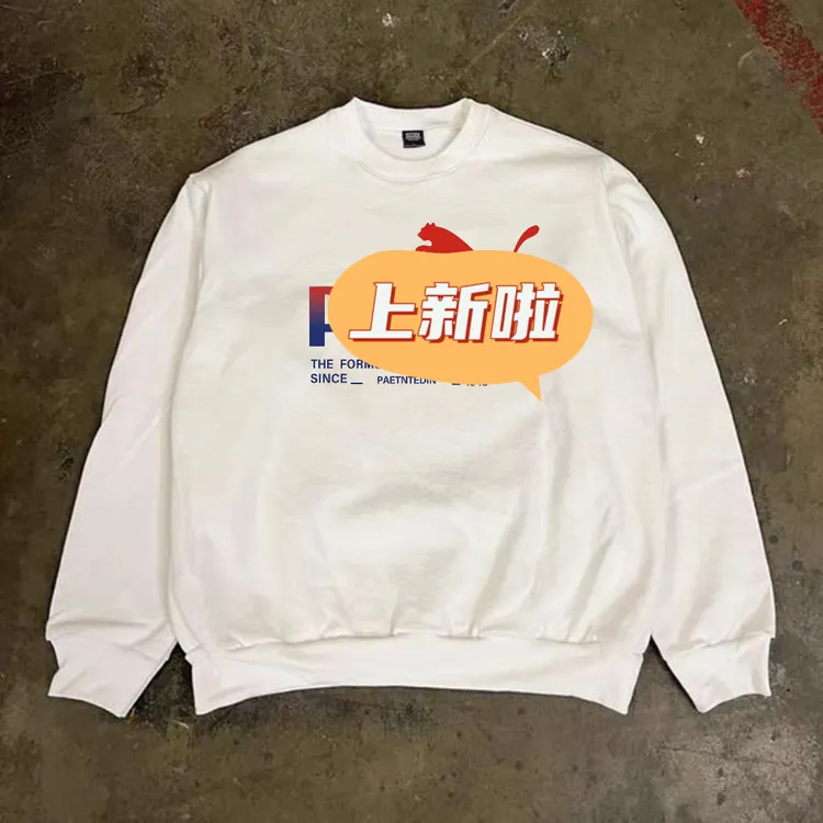 潮牌套头卫衣男2025新款春秋宽松圆领休闲加绒打底衫痞帅男装外套