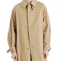 新款英伦高级纱织宽松简洁潮流风衣外套春秋纯色时尚中长款1123