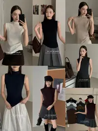 温柔瑶-元熙秋款福利#“绢丝羊毛”百搭小立领背心#1017