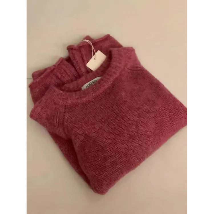 巨好搭！真心舒服！显白的树莓色软糯针织衫女秋冬季慵懒感显瘦毛衣