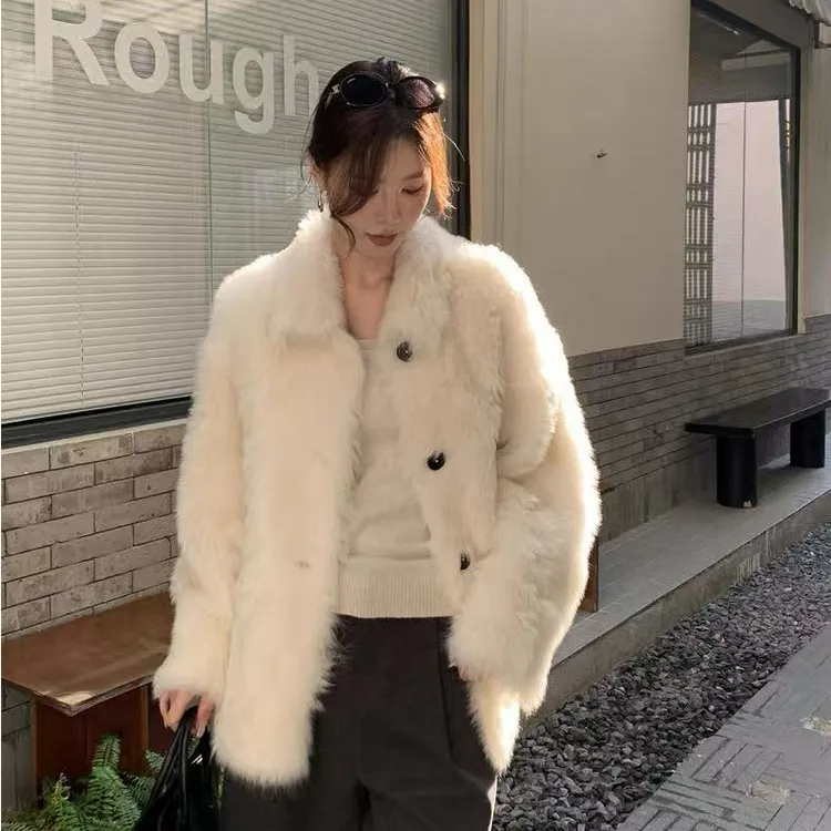 豪吉皮草“暖阳托卡“进口托斯卡纳卷毛皮草外套女翻领皮毛一体6182