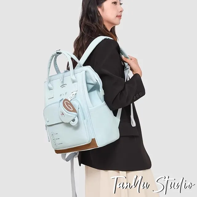探屿百搭妈咪包户外轻便出行背包女多功能母婴包防脏大容量双肩包