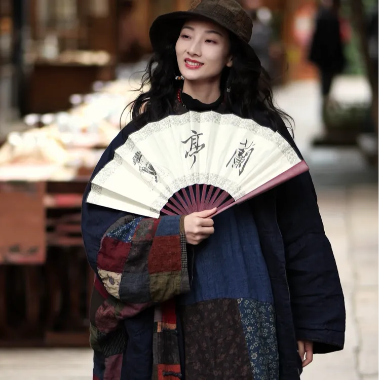 静一棉麻【承欢】#25714A 百家布多手工高品双层长开衫