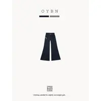 OYBN【结构牛仔】微胖大码蓝色复古水洗简约喇叭裤宽松显瘦牛仔裤